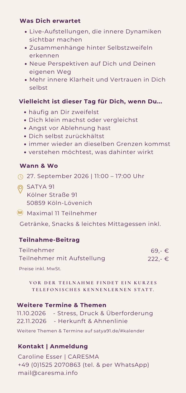 Aufstellungstag – Selbstwert & innere Blockaden – Seite 2
